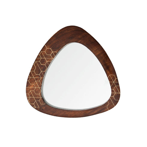 Acacia Wood Table and Mirror Set